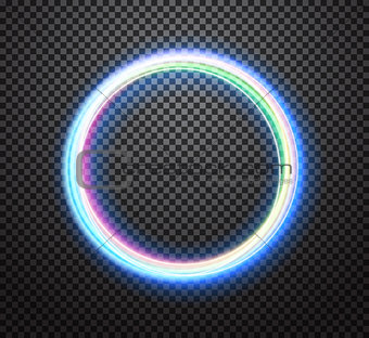 Round neon light trail vector special effect