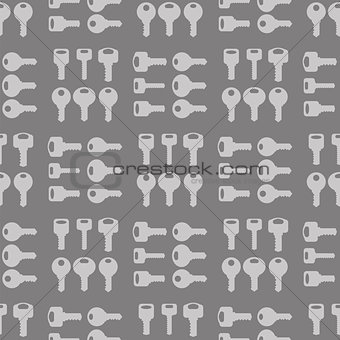 Metallic Keys Isolated on Grey Background