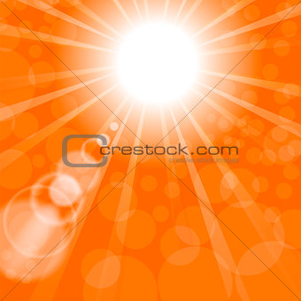Abstract Sun Background. Orange Summer Pattern.