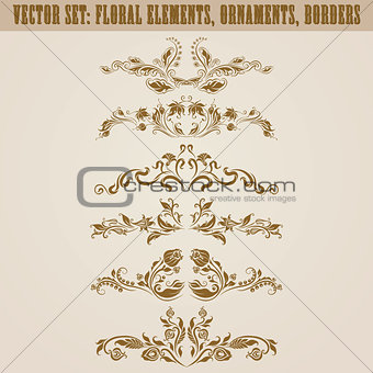 Set of vector damask ornaments.