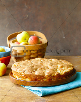homemade baking, domestic cooking apple pie