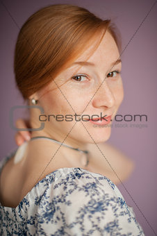 Portrait of a redhead woman
