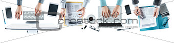 Business team working at desk