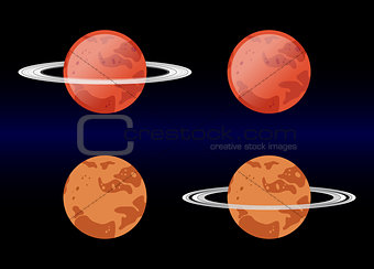 Variants Mars images. eps 10 vector illustration