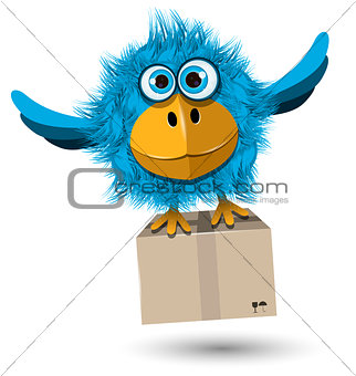 Blue Bird with a box