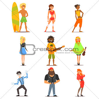 People of Different Lifestyle and Interests. Vector Flat Illustration Set