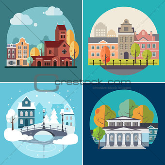 City and Town Buildings, Landscapes