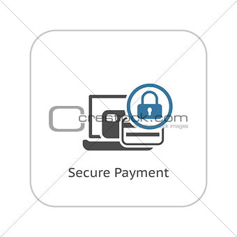 Secure Payment Icon. Flat Design.