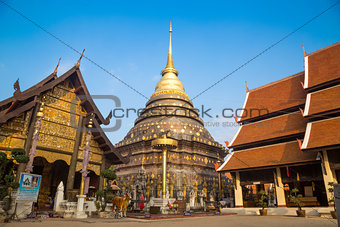 Wat Phra That Lampang Luang with blue sky, Lampang, Thailand