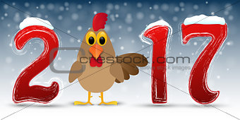 Happy New Year background with rooster.