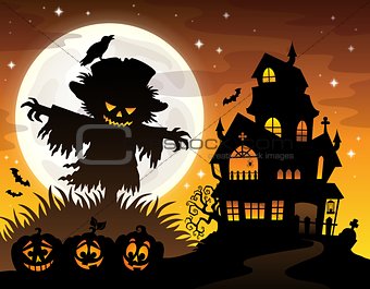 Halloween scarecrow silhouette theme 2