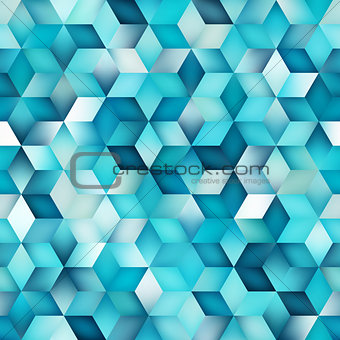 Vector Seamless Multicolor Gradient Cube Shape Rhombus Grid Geometric Pattern
