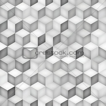 Vector Seamless Greyscale Shades Gradient Rhombus Grid Geometric Pattern