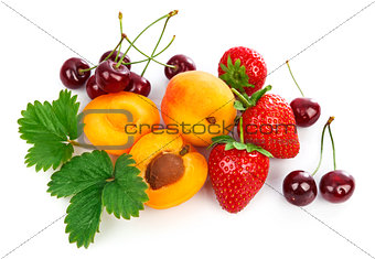 Mix fruits healthy eating berries apricot strawberries