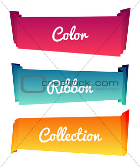 Colorful paper roll long collections design on white background, vector illustration. Color ribbons