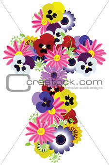 vector floral cross