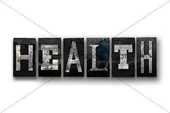 Health Concept Isolated Letterpress Type