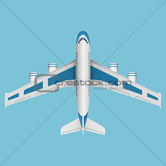 A vector airplane top view.
