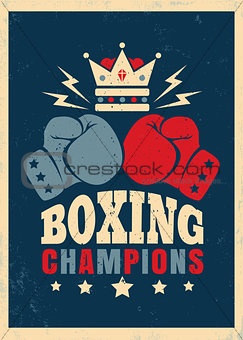 Boxing retro poster