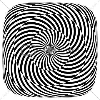 Op art pattern. Rotation illusion. 