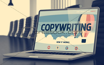 Laptop Screen with Copywriting Concept. 3D Render.