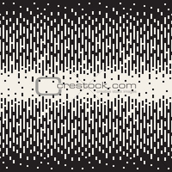 Vector Seamless Black And White Pixel Gradient Halftone Geometric Pattern