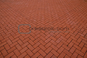 Red paving slabs