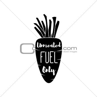 Vegatable Fuel Only - Cocept. doodle - Carrot. Vector Illustration