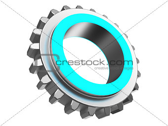 blue color gear wheel
