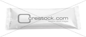 blank plastic pouch snack packaging isolated on white background
