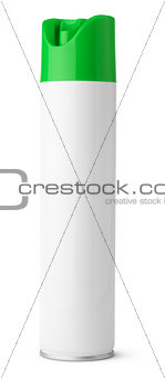 Air freshener aerosol spray metal bottle can isolated on white