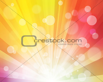 Rainbow Sunshine effect with blurred dots like bokeh bright Background for Posters, Presentations, Video, Site Headers