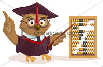 Owl teacher and abacus