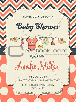 Beautiful baby girl shower card 