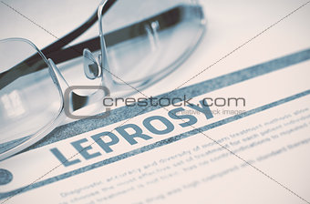 Diagnosis - Leprosy. Medical Concept. 3D Illustration.