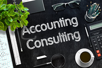 Black Chalkboard with Accounting Consulting. 3D Rendering.