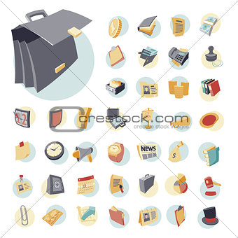 Vintage icons set for business