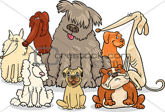 cartoon purebred dogs group