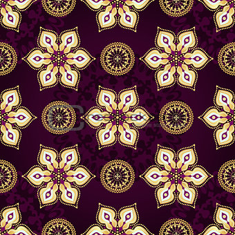 Vintage dark violet seamless pattern 
