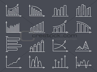 Graphs and Charts Line Icons