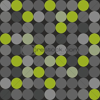 Tile vector pattern with polka dots on grey background
