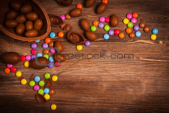 Easter chocolate background