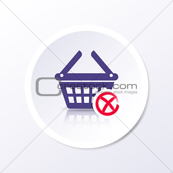 Vector shopping basket icon remove item