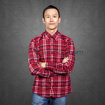 Asian Man With Folded Hands