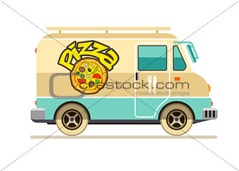 Minibus for pizza delivery fast food transport