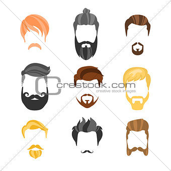 Male Hairstyle Constructor For Face Hipster Collection