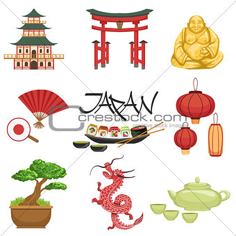 Japanese Culture Symbols Set