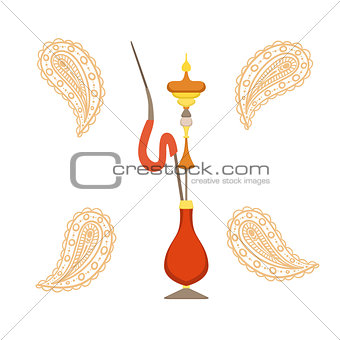 Indian Hookah With Decorative Patterns