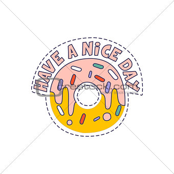 Have A Nice Day Doughnut Bright Hipster Sticker