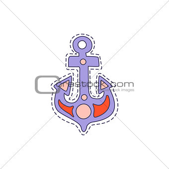 Ship Anchor Bright Hipster Sticker